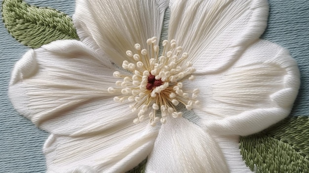 Ręcznie haftowana tkanina z wzorem kwiatowym